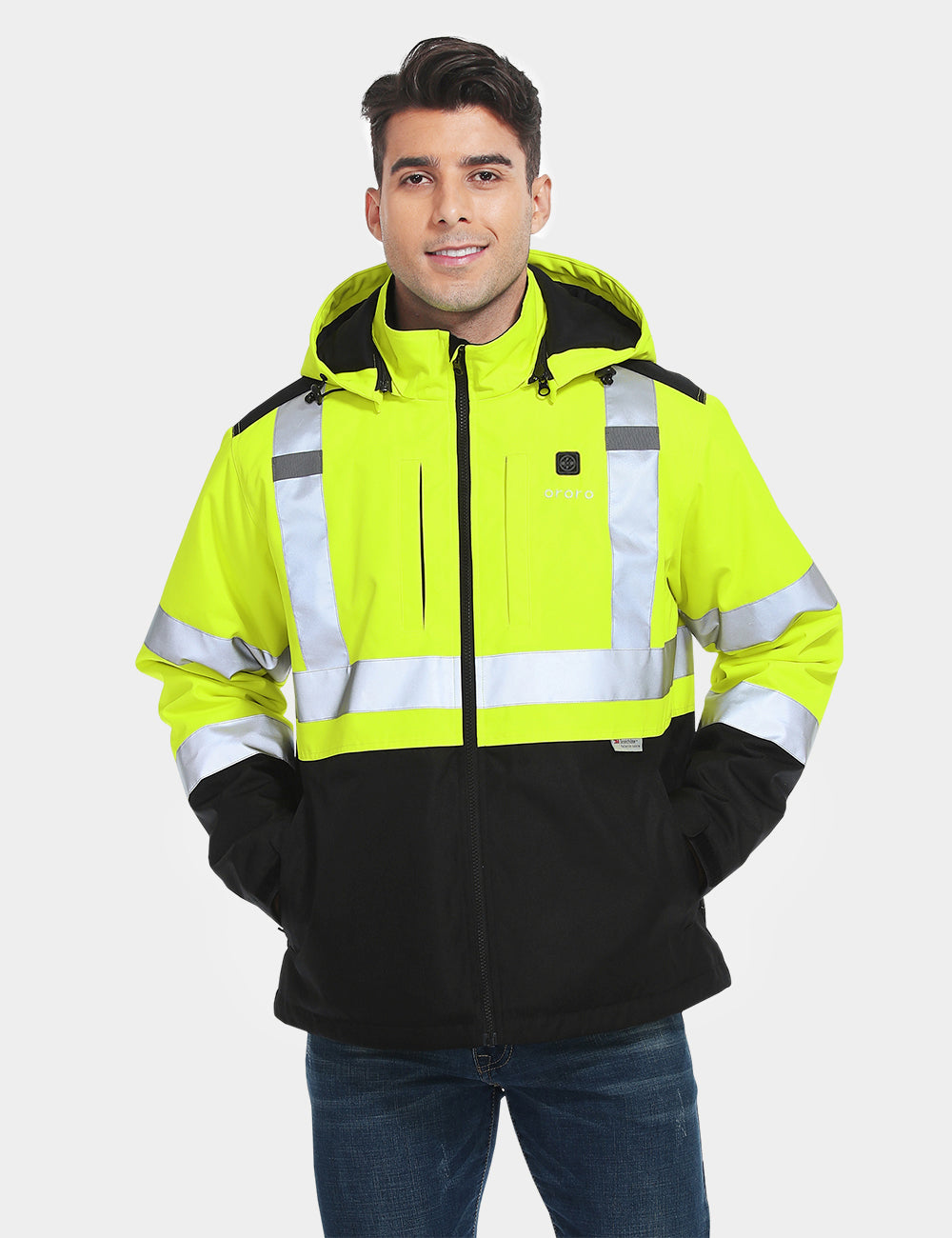 Men's Heated Hi Vis Jacket Ultimate Workwear ororo – ororo Canada