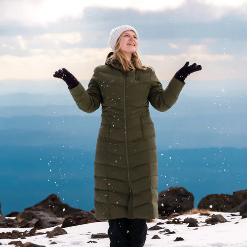 SOHO Women's Heated Down Parka Jacket - Black