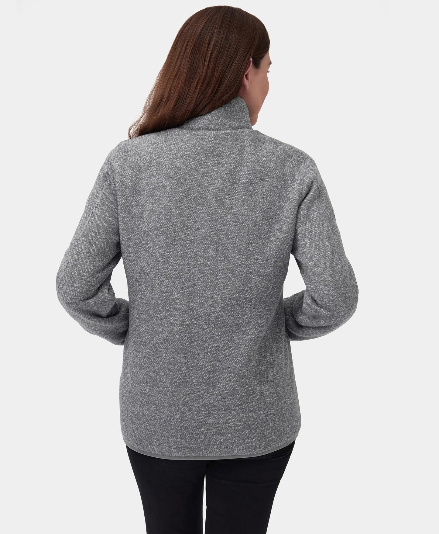 Women's Heated Full-Zip Fleece Jacket 4 Heating Zones Grey