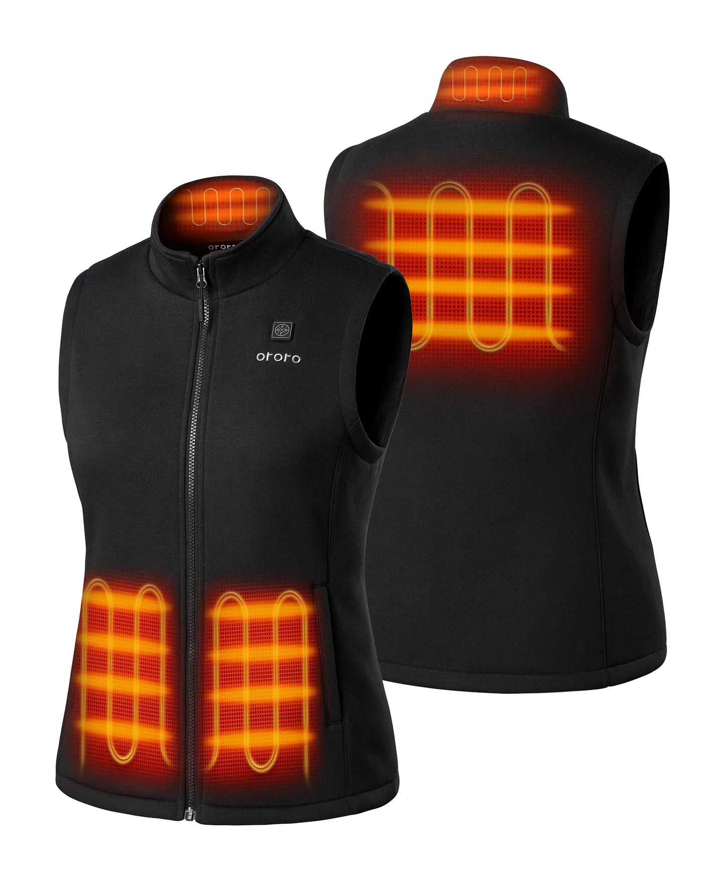 Women's Heated Fleece Vest - Black