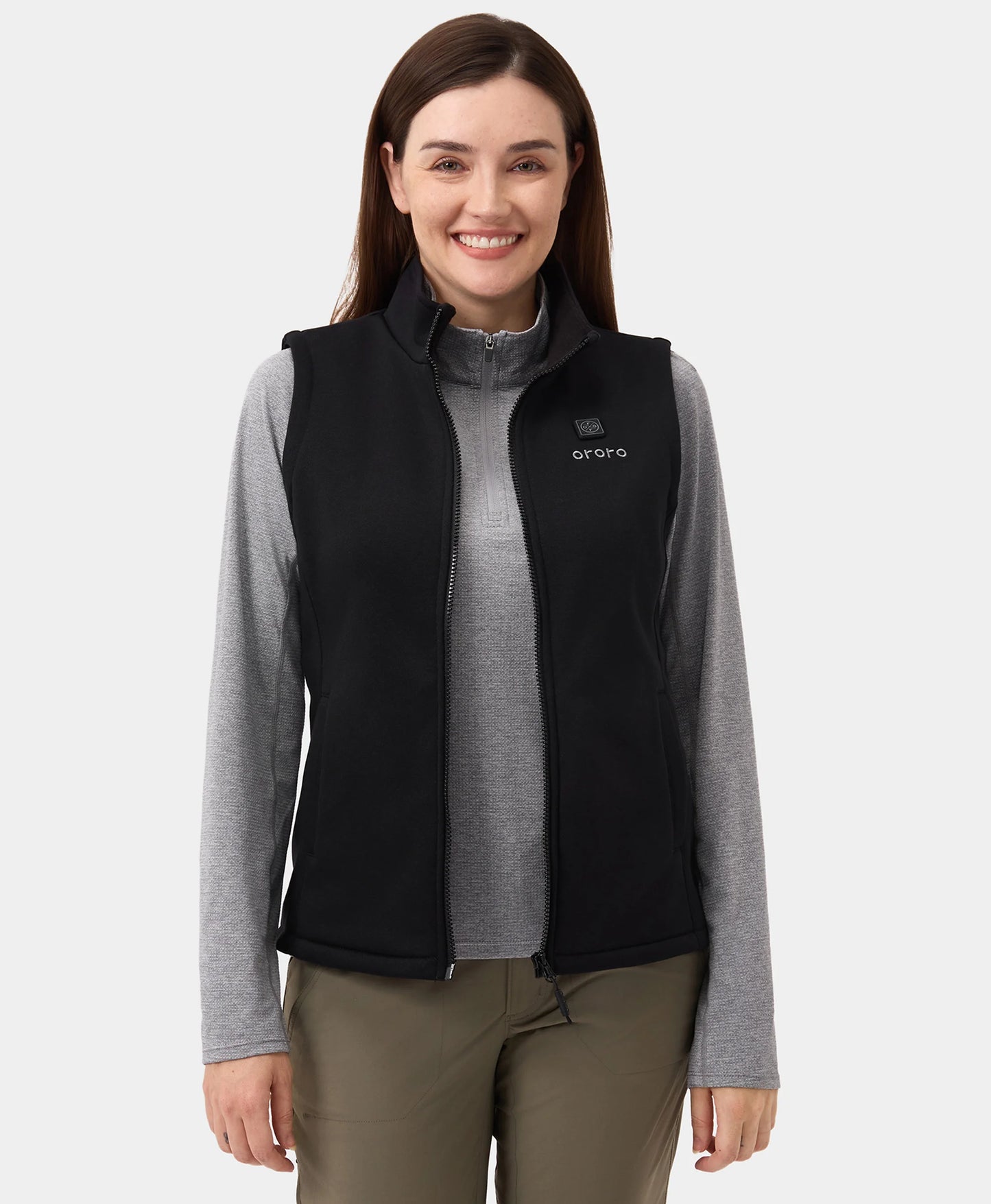 Women's Heated Fleece Vest - Black