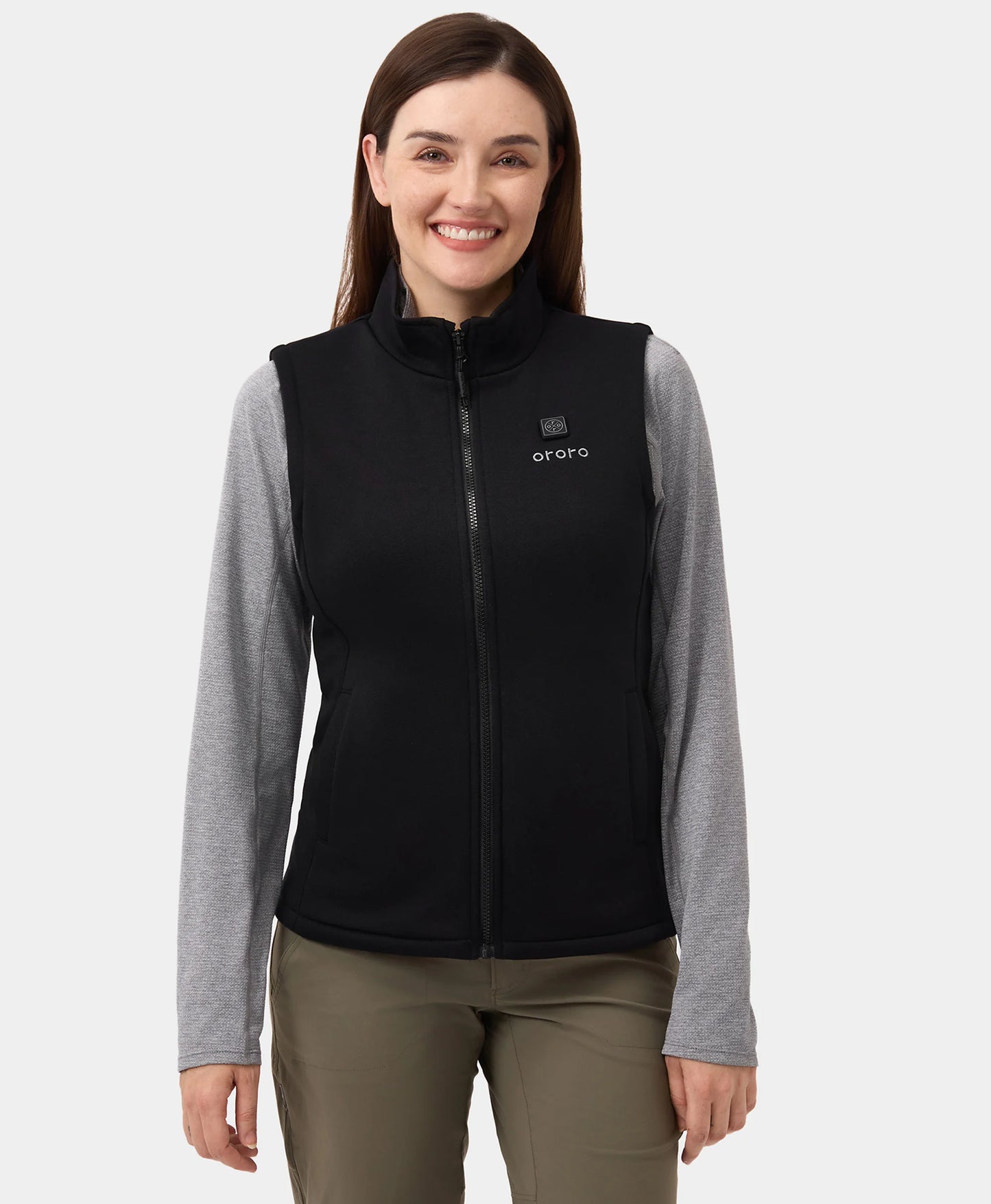 Women's Heated Fleece Vest - Black
