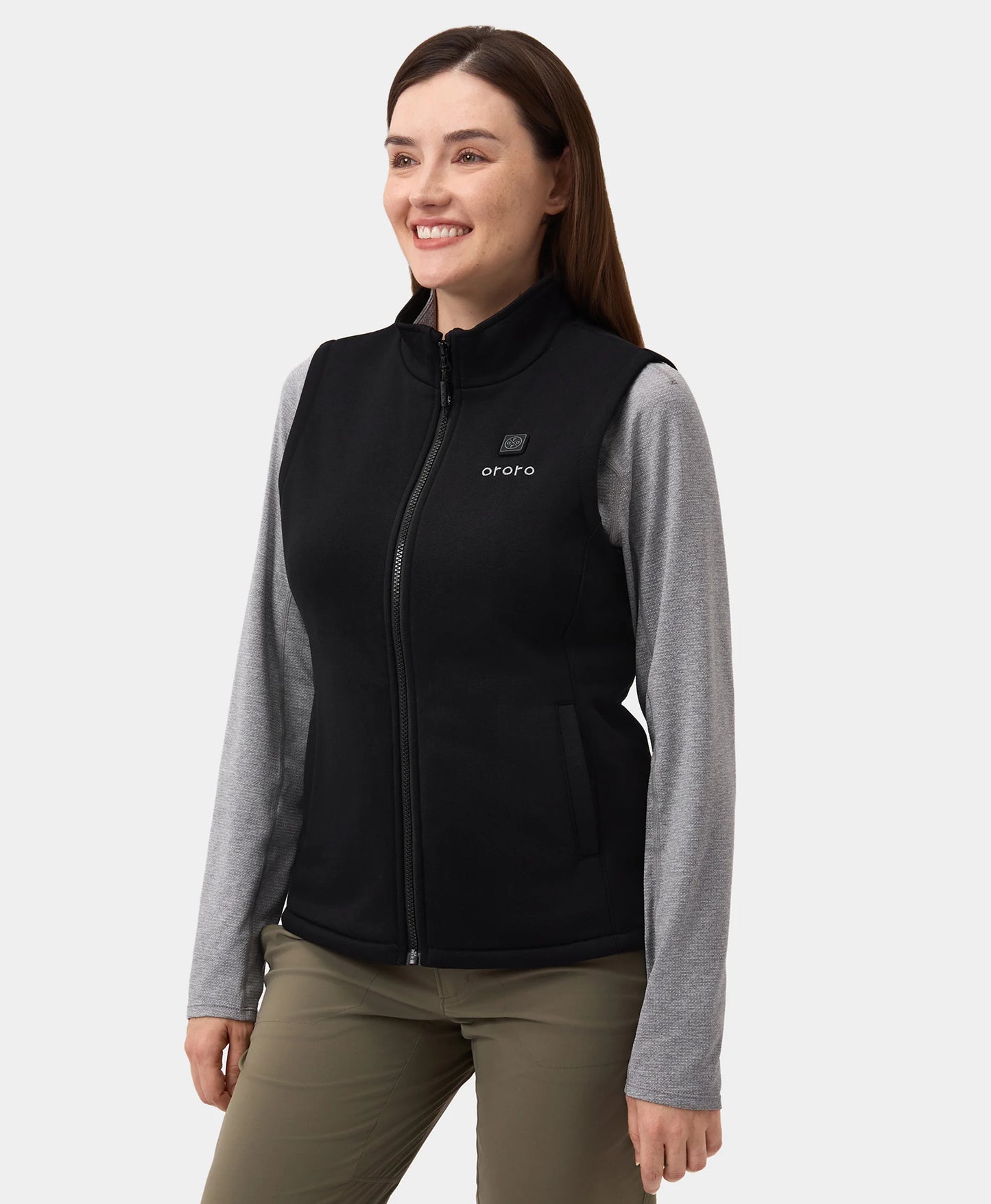 Women's Heated Fleece Vest - Black