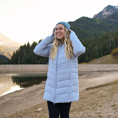 Women's Heated Puffer Parka Jacket - Gray Women's Heated Puffer Parka Jacket - Gray