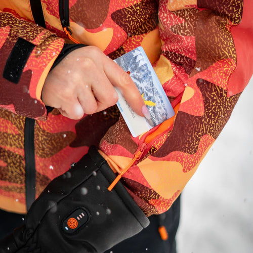 St. Moritz Women's Heated Snow Jacket - Coral Print