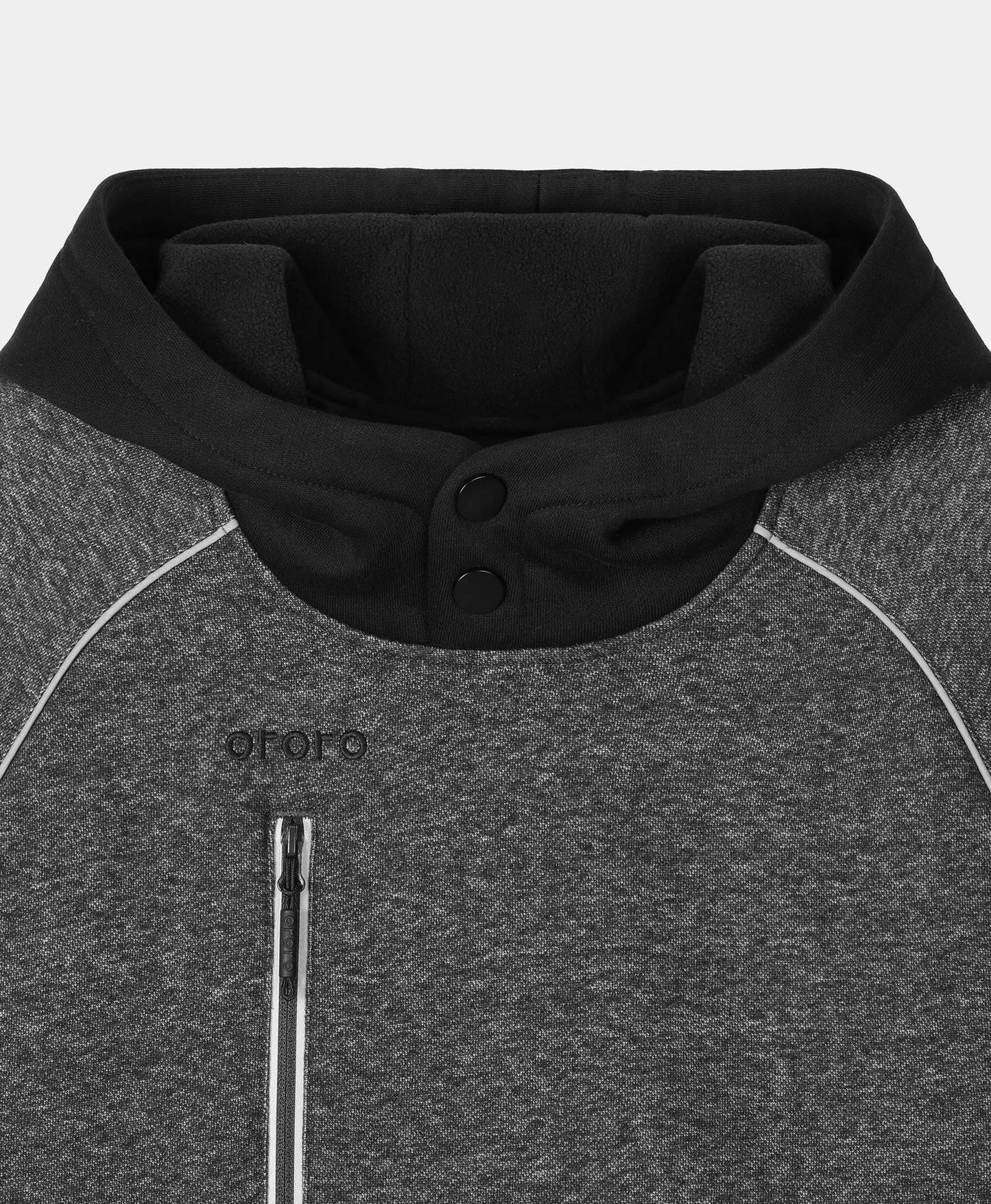 Snap-close hood seals out wind