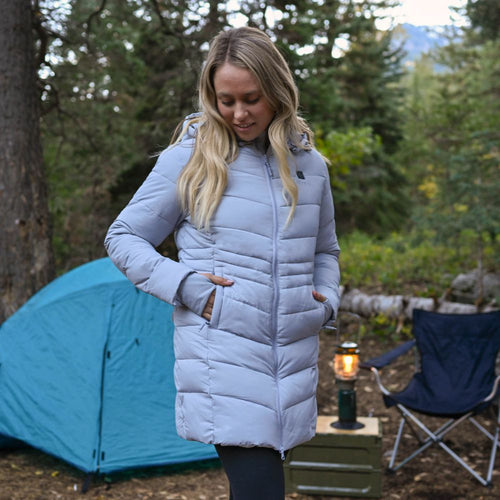 Women's Heated Puffer Parka Jacket - Gray Women's Heated Puffer Parka Jacket - Gray