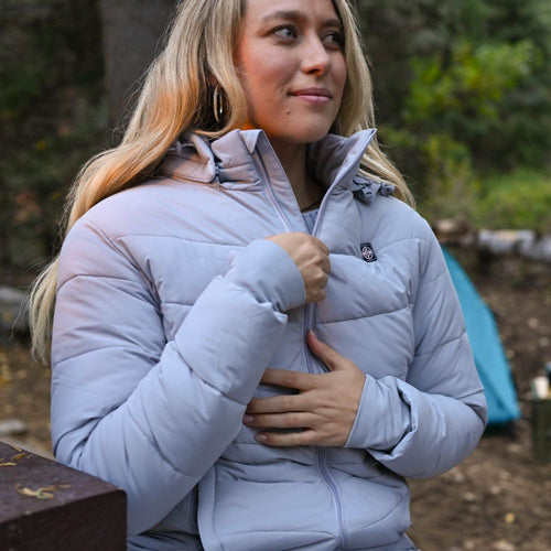 Women's Heated Puffer Parka Jacket - Gray Women's Heated Puffer Parka Jacket - Gray