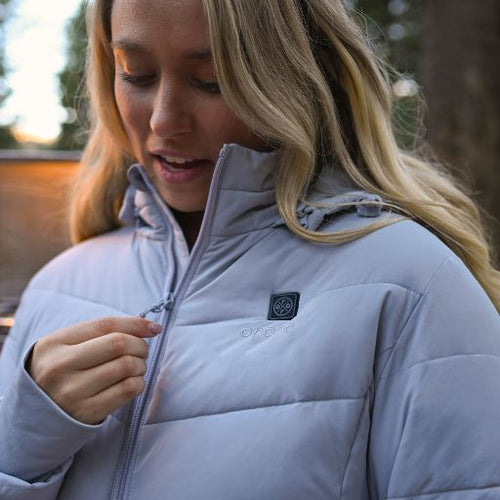 Women's Heated Puffer Parka Jacket - Gray Women's Heated Puffer Parka Jacket - Gray