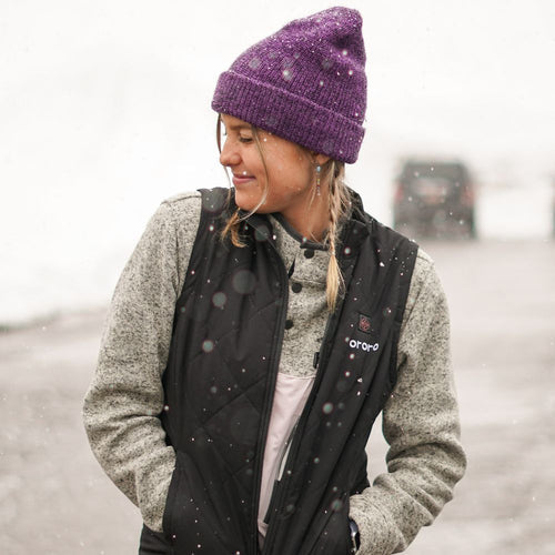 Women's Heated Quilted Vest - Black