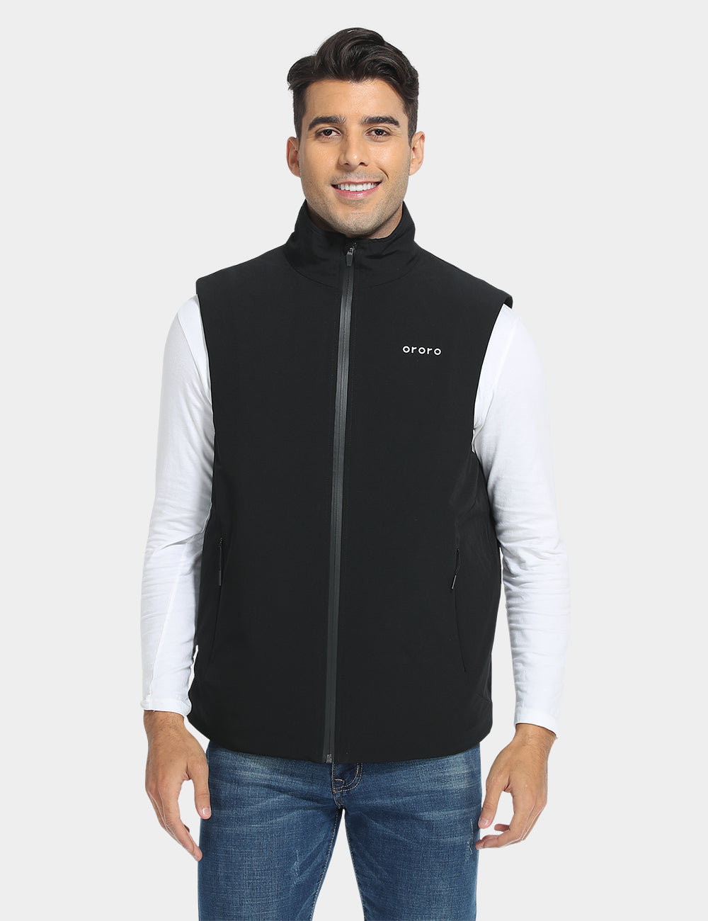 Men s Heated PrimaLoft Golf Vest 4 Heating Zones ororo Canada Black XL