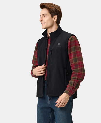 Men's Heated Softshell Vest - Black / Gray
