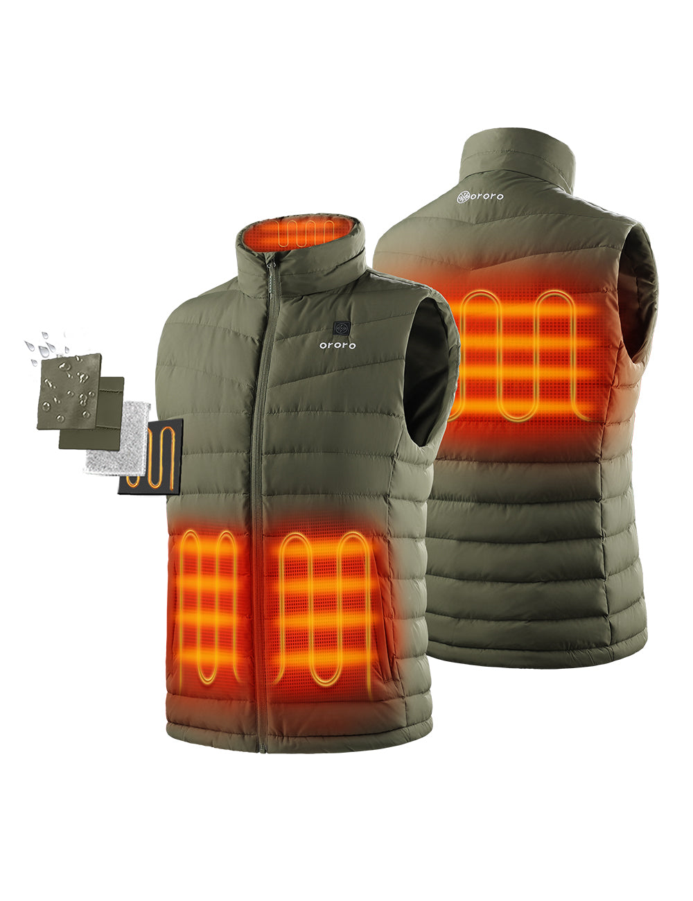 Men's Heated Lightweight Down Vest - All Colors, Thumbnail 26