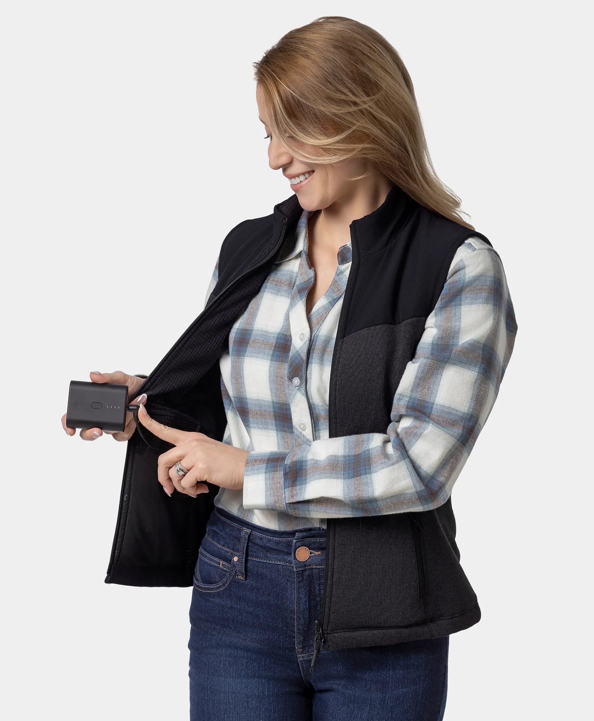 Augusta Women's Heated Sweater Fleece Vest, Thumbnail 6