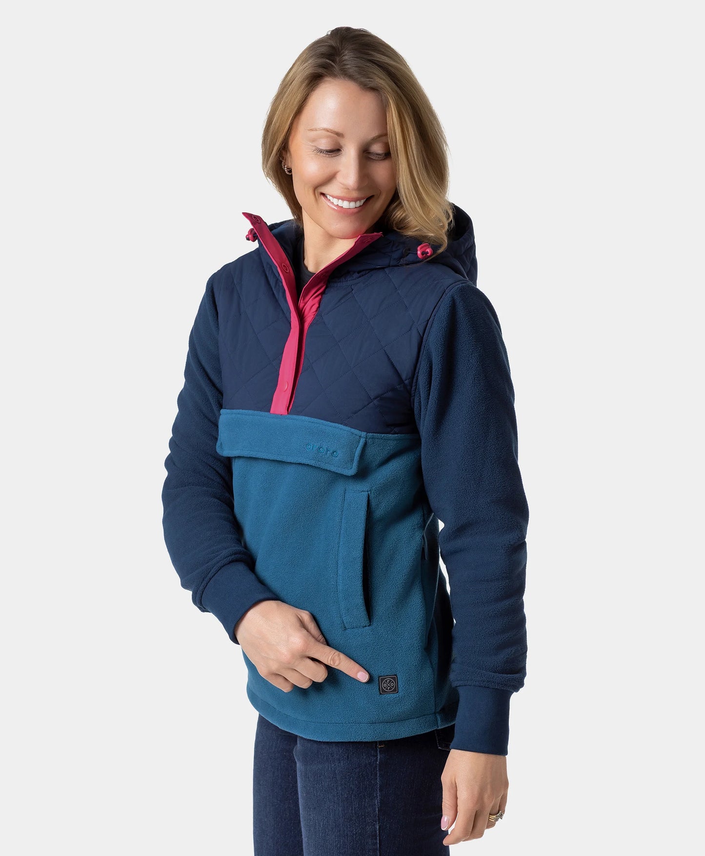 Daybreak Women's Colorblock Heated Anorak - Blue