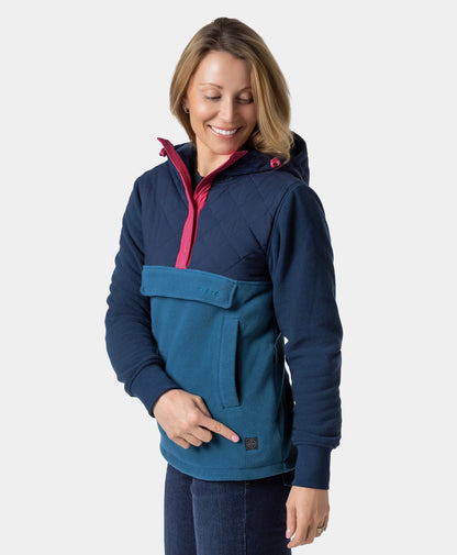 Daybreak Women's Colorblock Heated Anorak - Blue