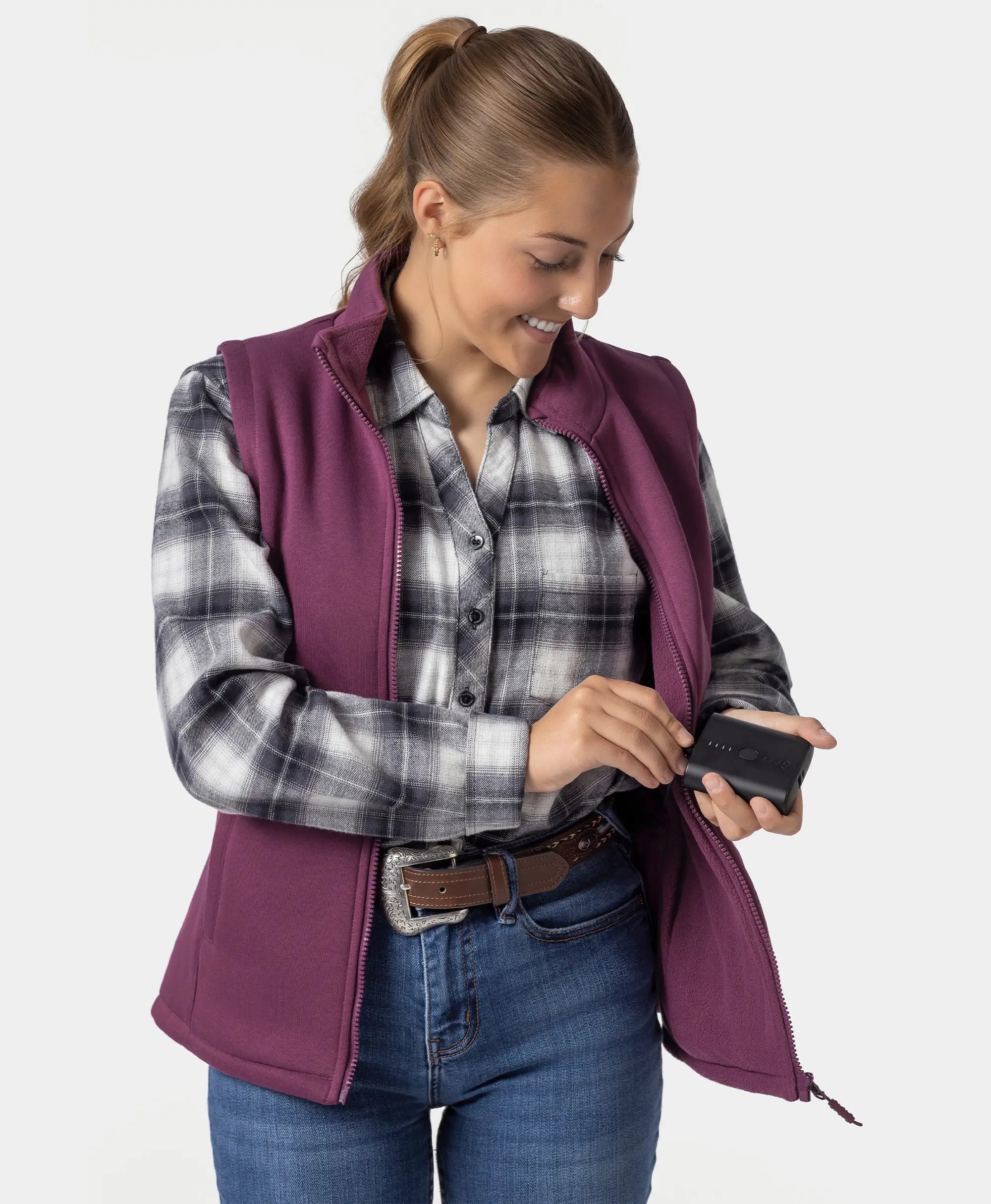 Women's Heated Fleece Vest - New Colors (4 Heating Zones), Thumbnail 19