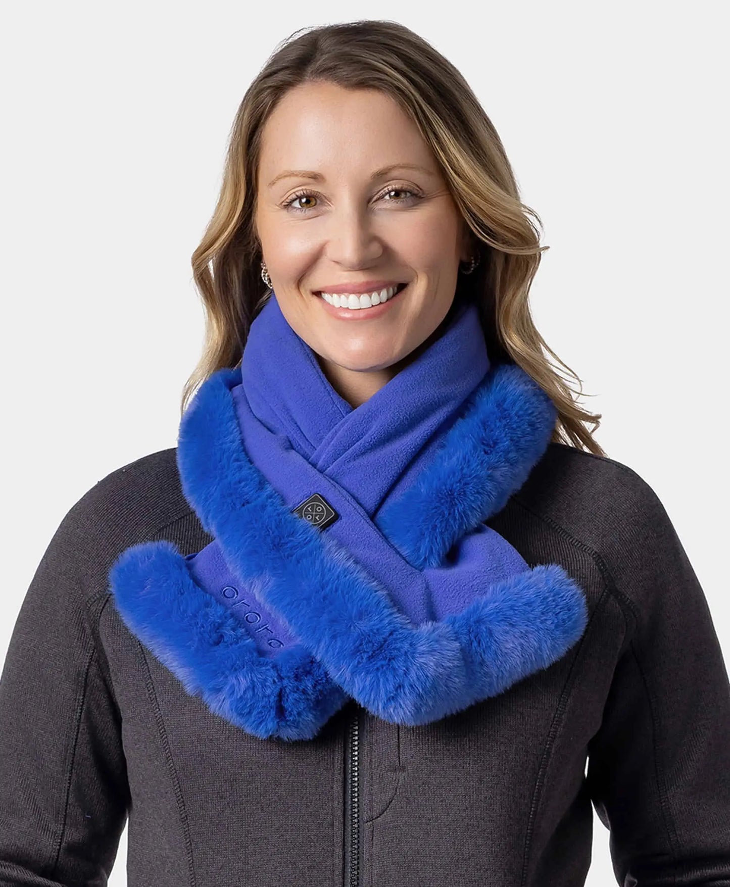 Queen Cove Unisex 1-Zone Heated Faux Fur Fleece Scarf
