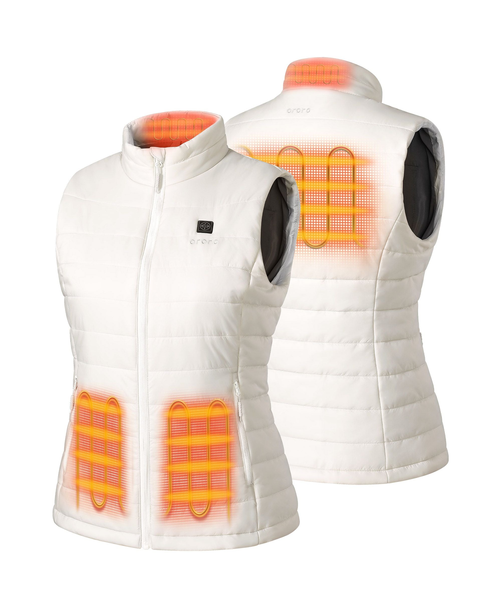 Women's Classic Heated Vest - Gray / White / Blue, Thumbnail 13