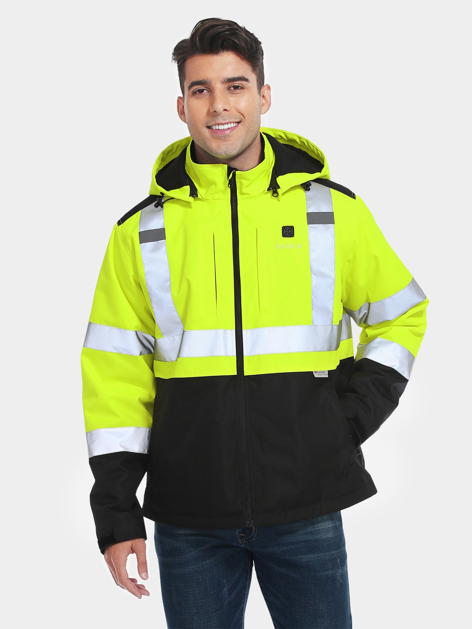 Men's Heated High-Visibility Jacket, Thumbnail 3