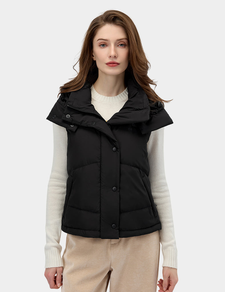 Women s Heated Cropped Puffer Down Vest Battery Heated ORORO