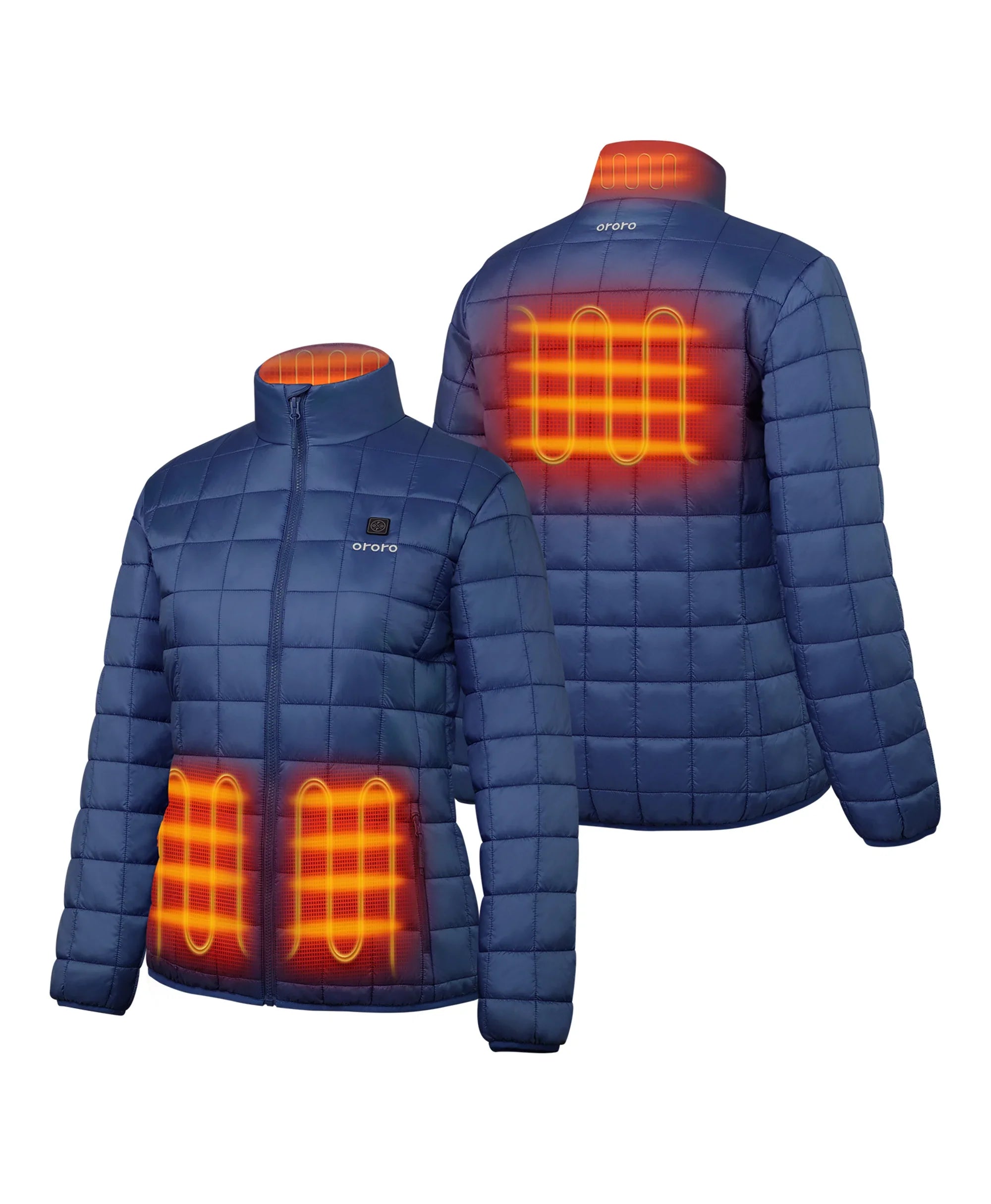 Four heating zones: left &amp; right pocket, collar, mid-back