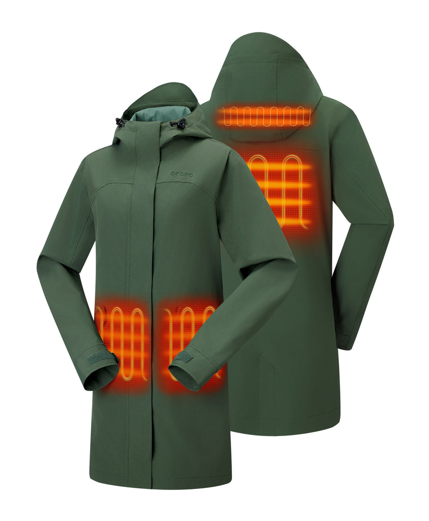 Four Zone Heated Rain Trench Women s Jacket ororo ororo Canada