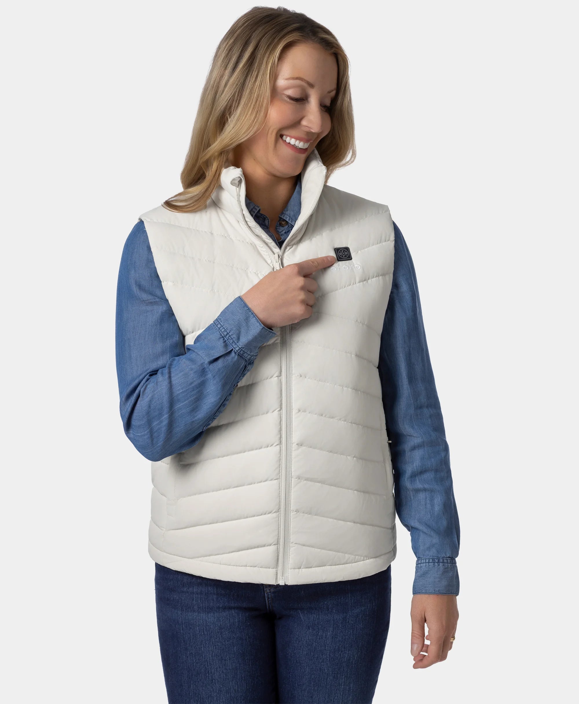 Women's Heated Lightweight Down Vest - All Colors, Thumbnail 3