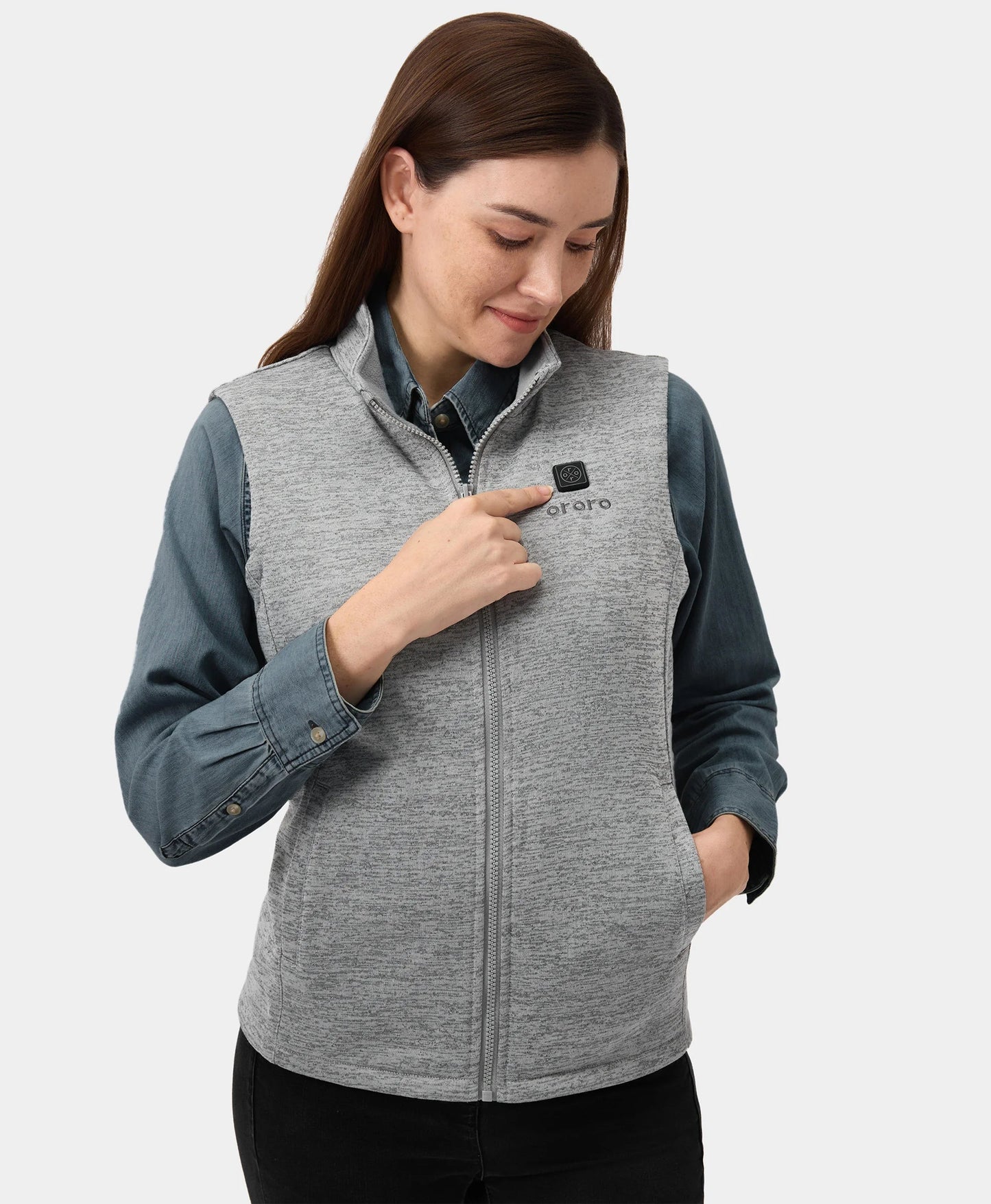 Women's Heated Fleece Vest - Purple