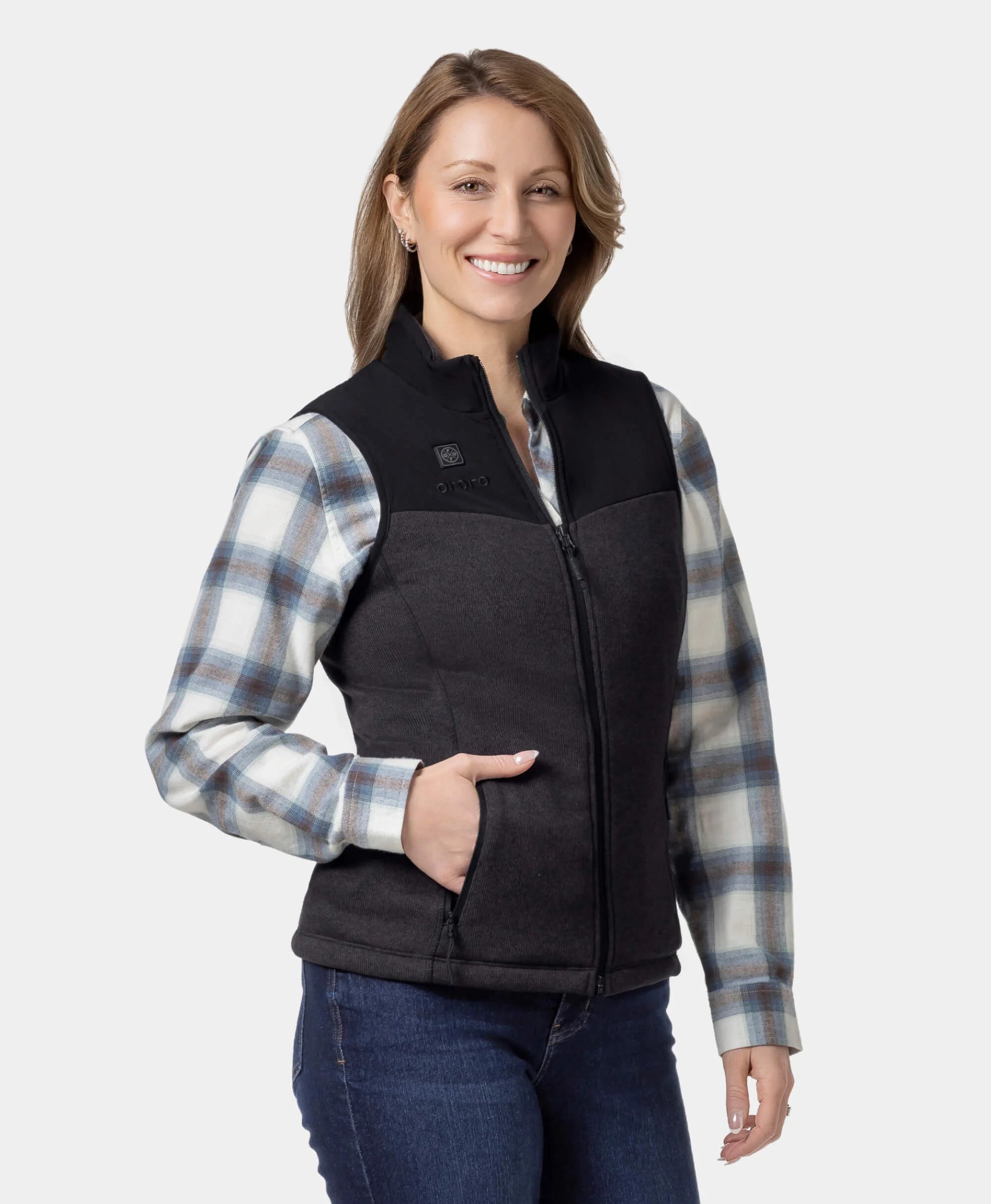 Augusta Women's Heated Sweater Fleece Vest, Thumbnail 5
