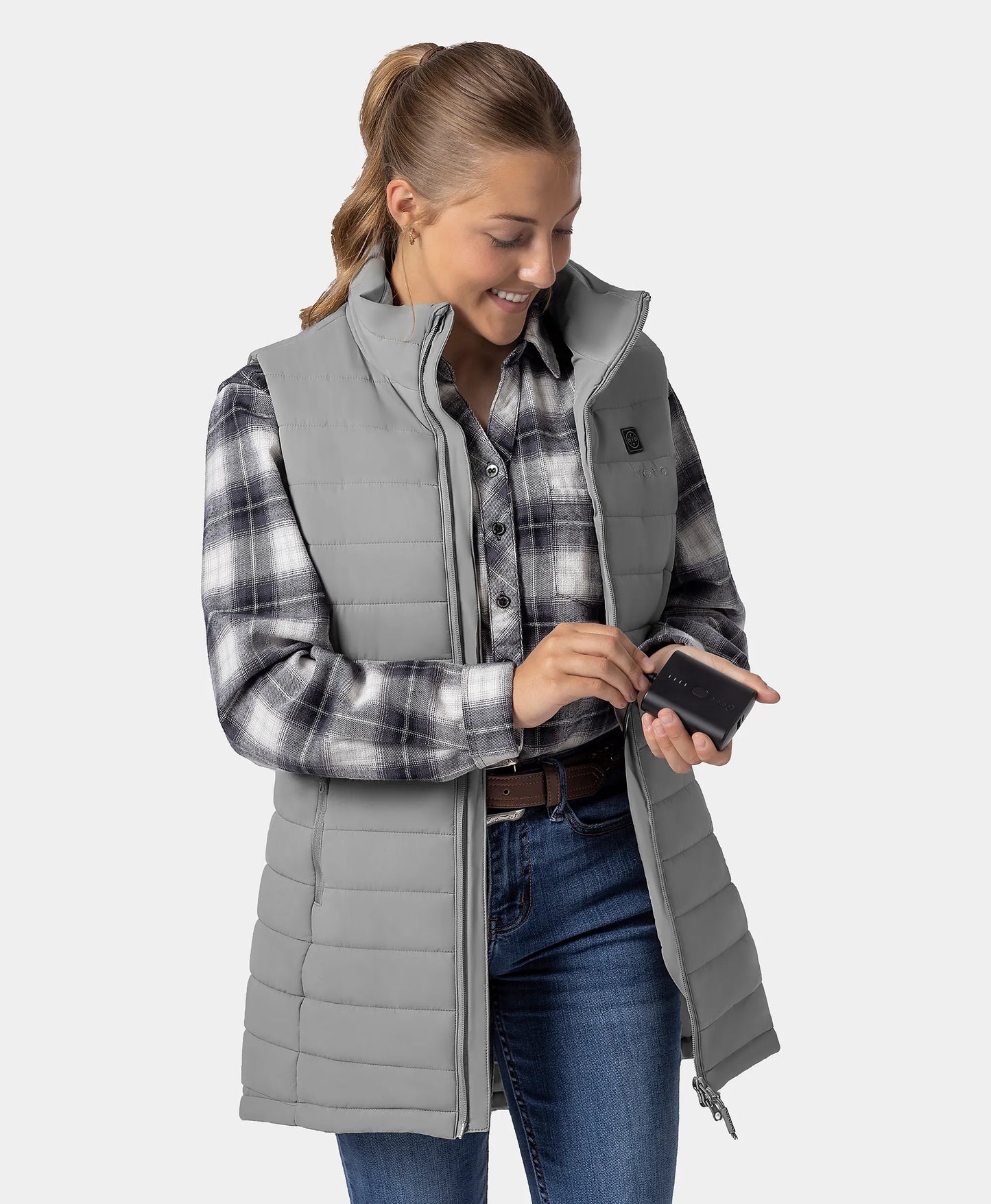 "Tribeca" Women's Heated Long Puffer Vest - New Colors