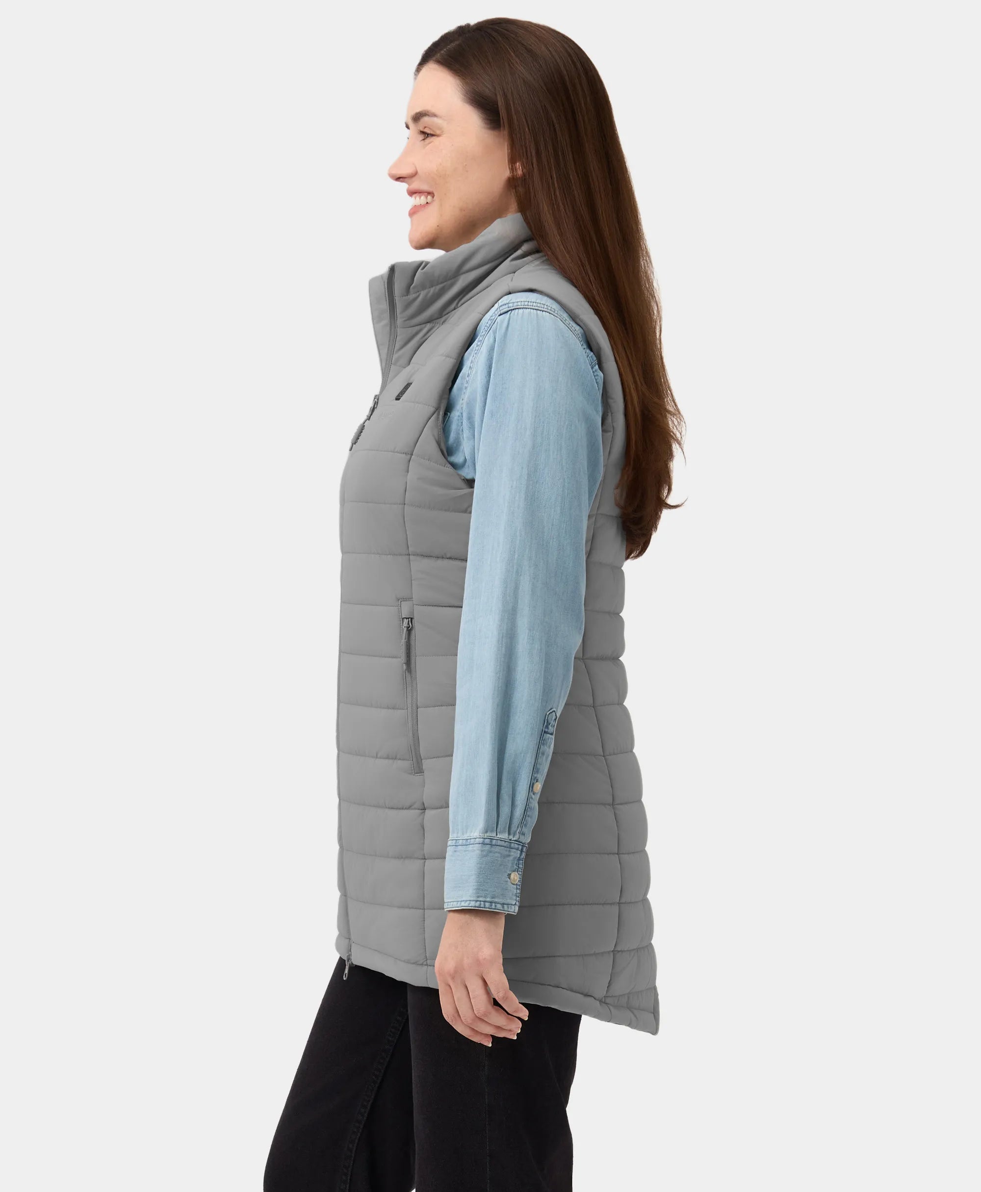 "Tribeca" Women's Heated Long Puffer Vest - New Colors, Thumbnail 18