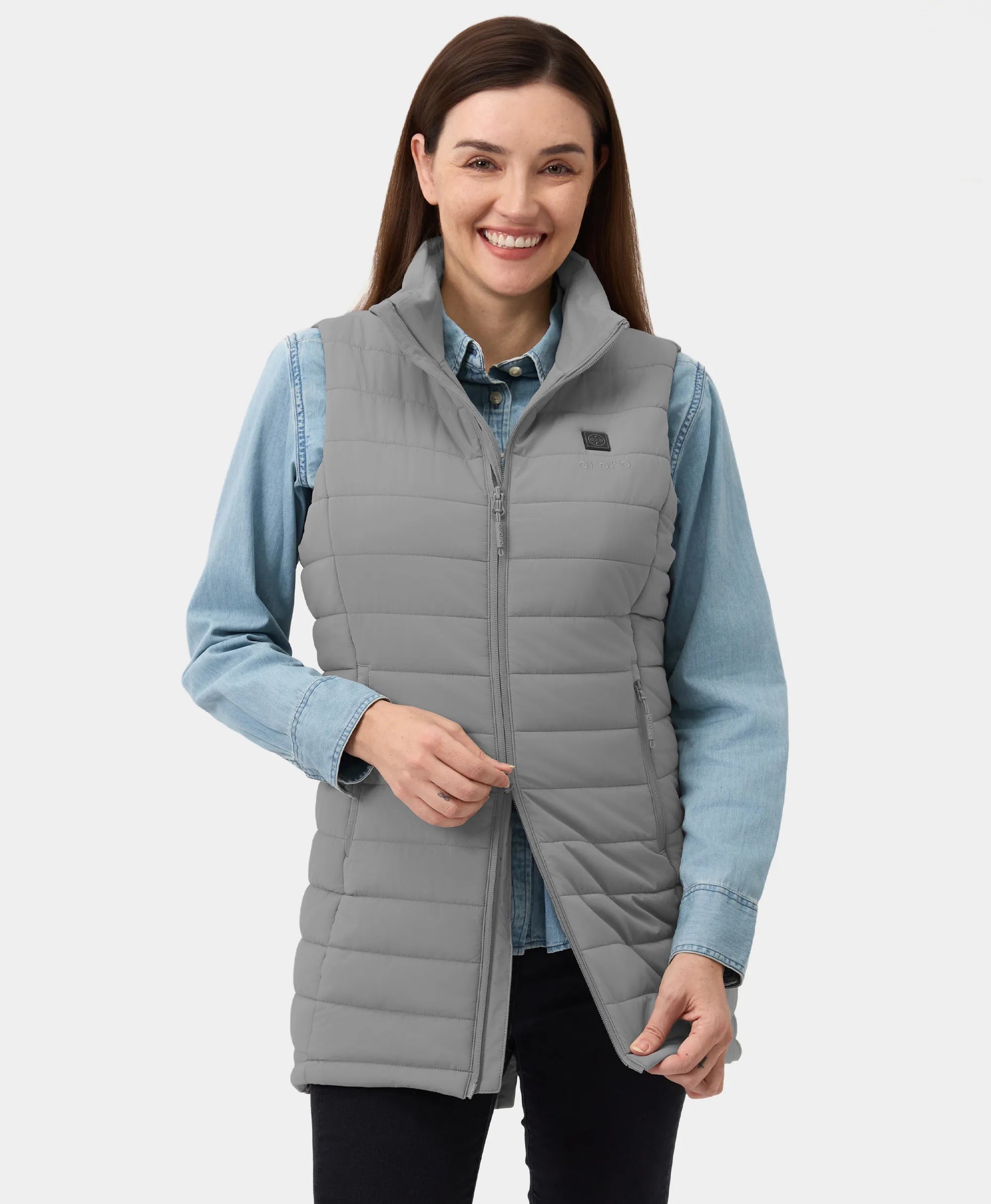 "Tribeca" Women's Heated Long Puffer Vest - New Colors, Thumbnail 19