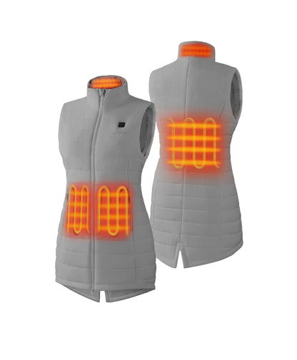 "Tribeca" Women's Heated Long Puffer Vest - New Colors