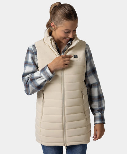 "Tribeca" Women's Heated Long Puffer Vest - New Colors