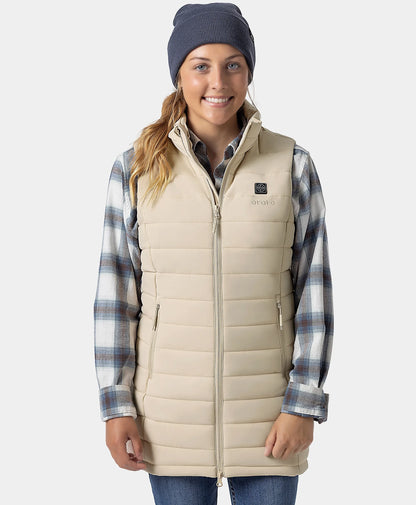 "Tribeca" Women's Heated Long Puffer Vest - New Colors