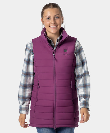 "Tribeca" Women's Heated Long Puffer Vest - New Colors
