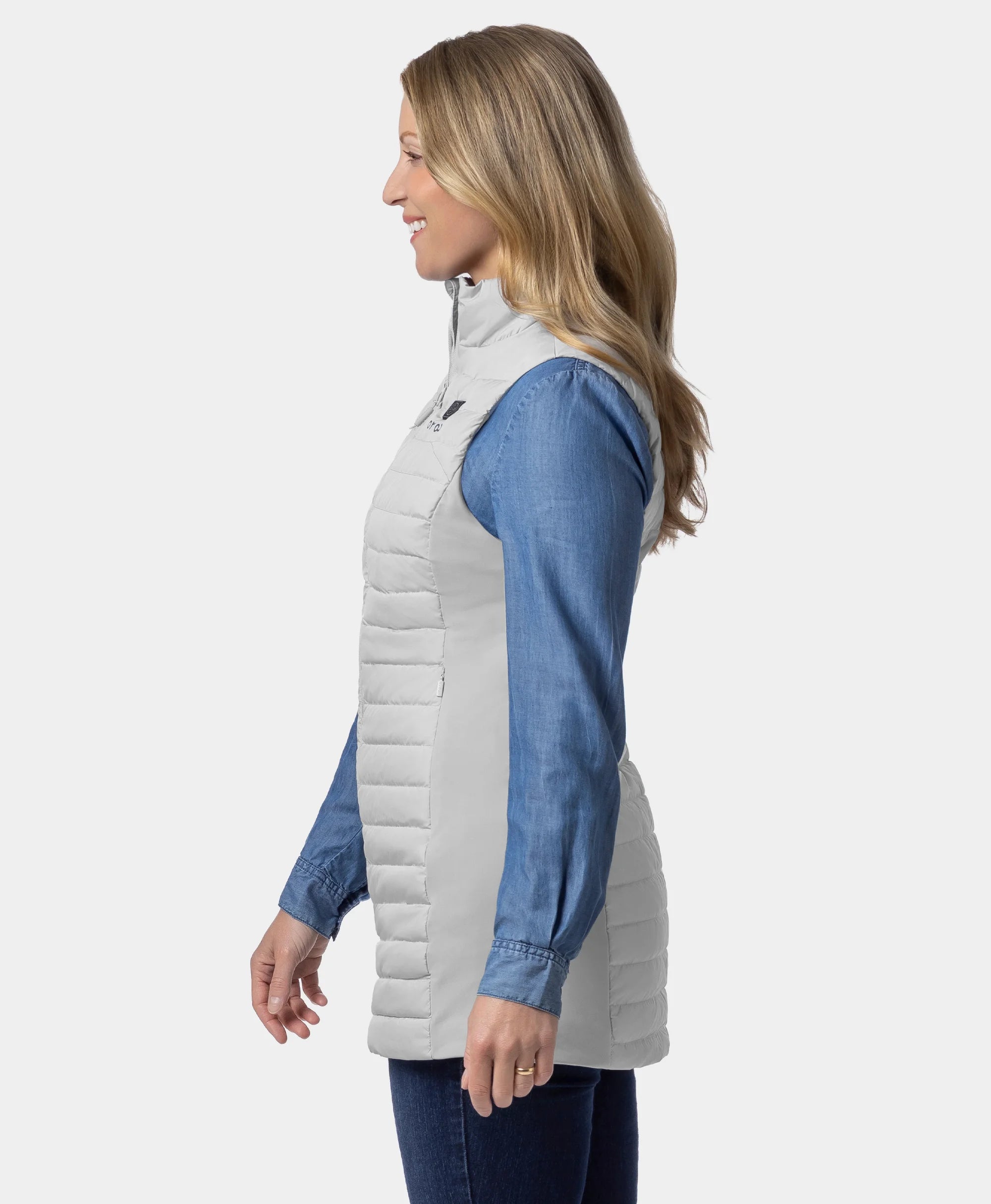 Cloudmere Women's 5-Zone Heated Long Down Vest, Thumbnail 22