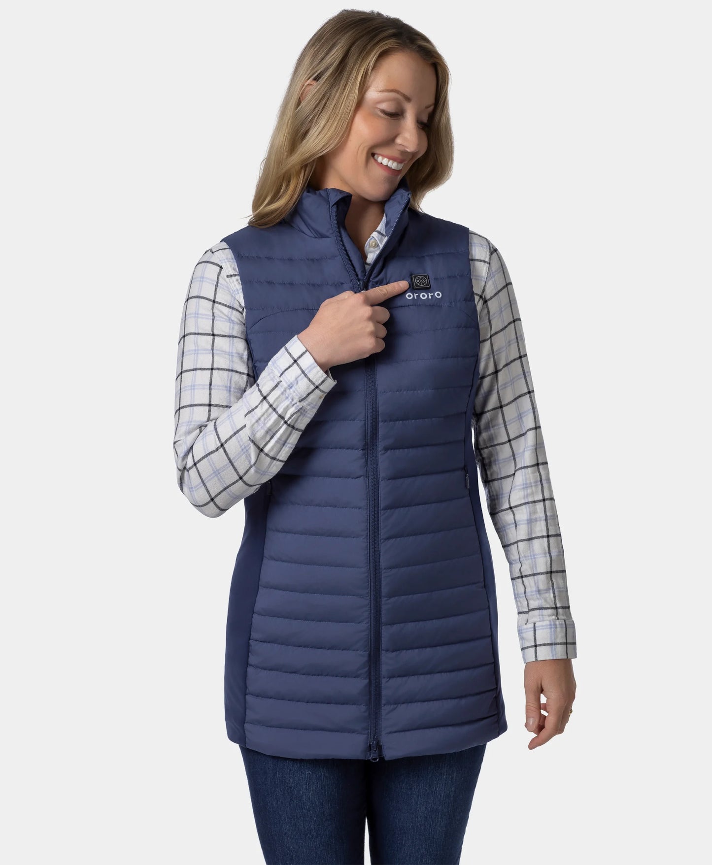 Cloudmere Women's 5-Zone Heated Long Down Vest