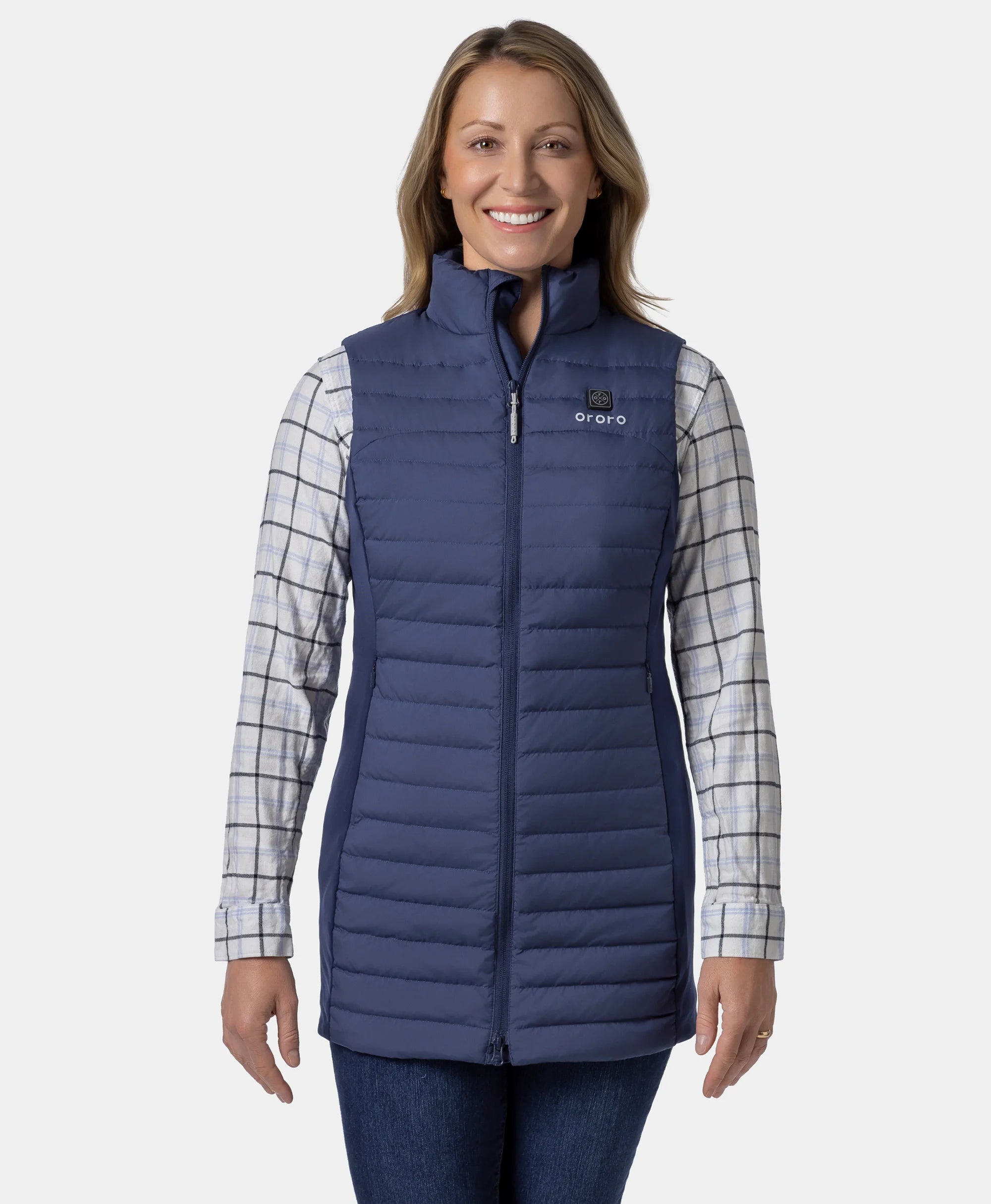 Cloudmere Women's 5-Zone Heated Long Down Vest, Thumbnail 1