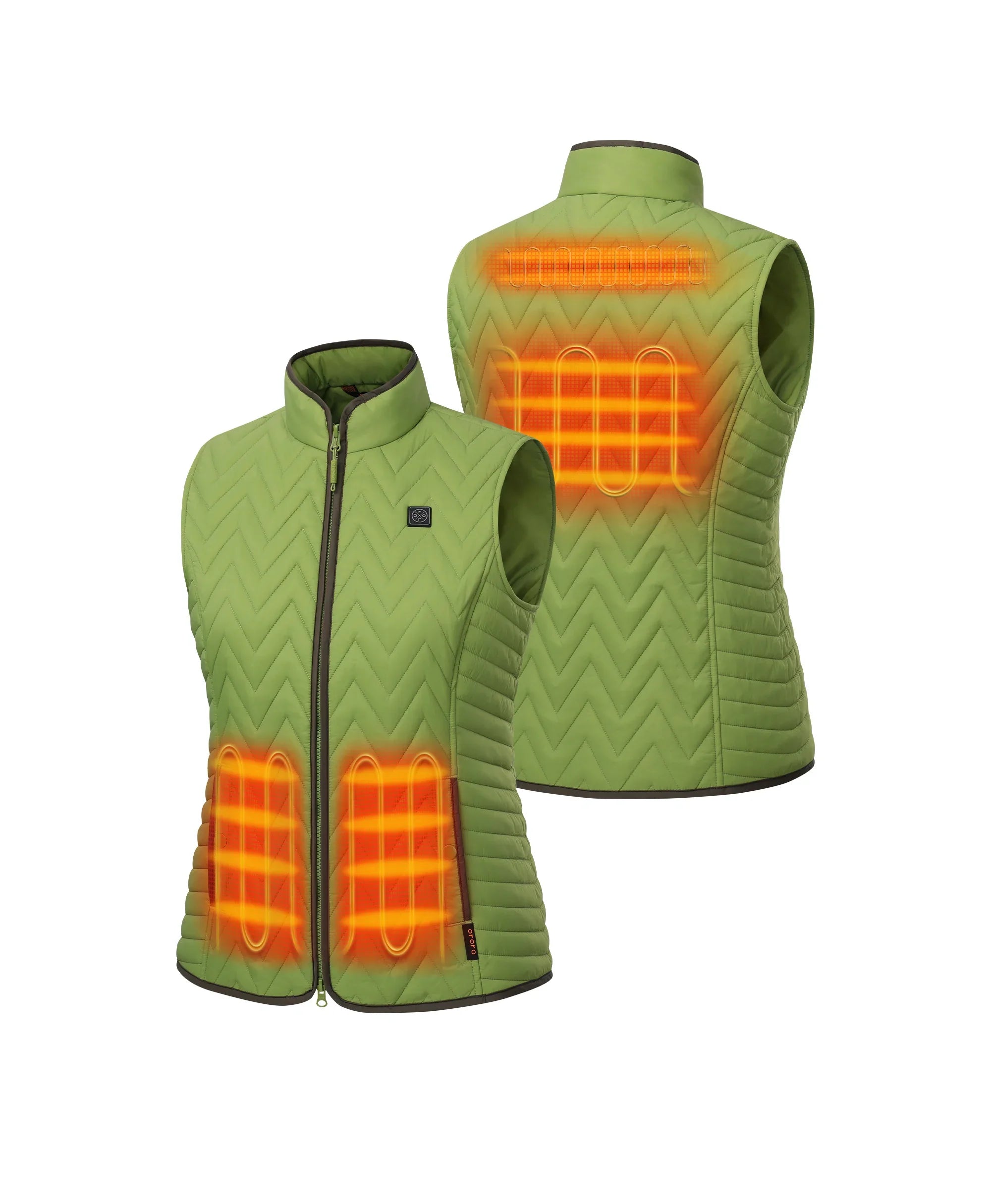 Women's Heated Chevron Quilted Vest - Black / Purple, Thumbnail 29