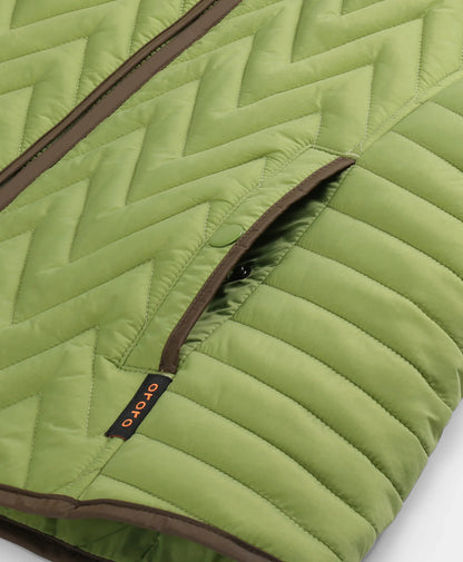 Women's Heated Chevron Quilted Vest - Black / Purple