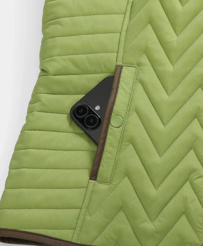 Women's Heated Chevron Quilted Vest - Black / Purple