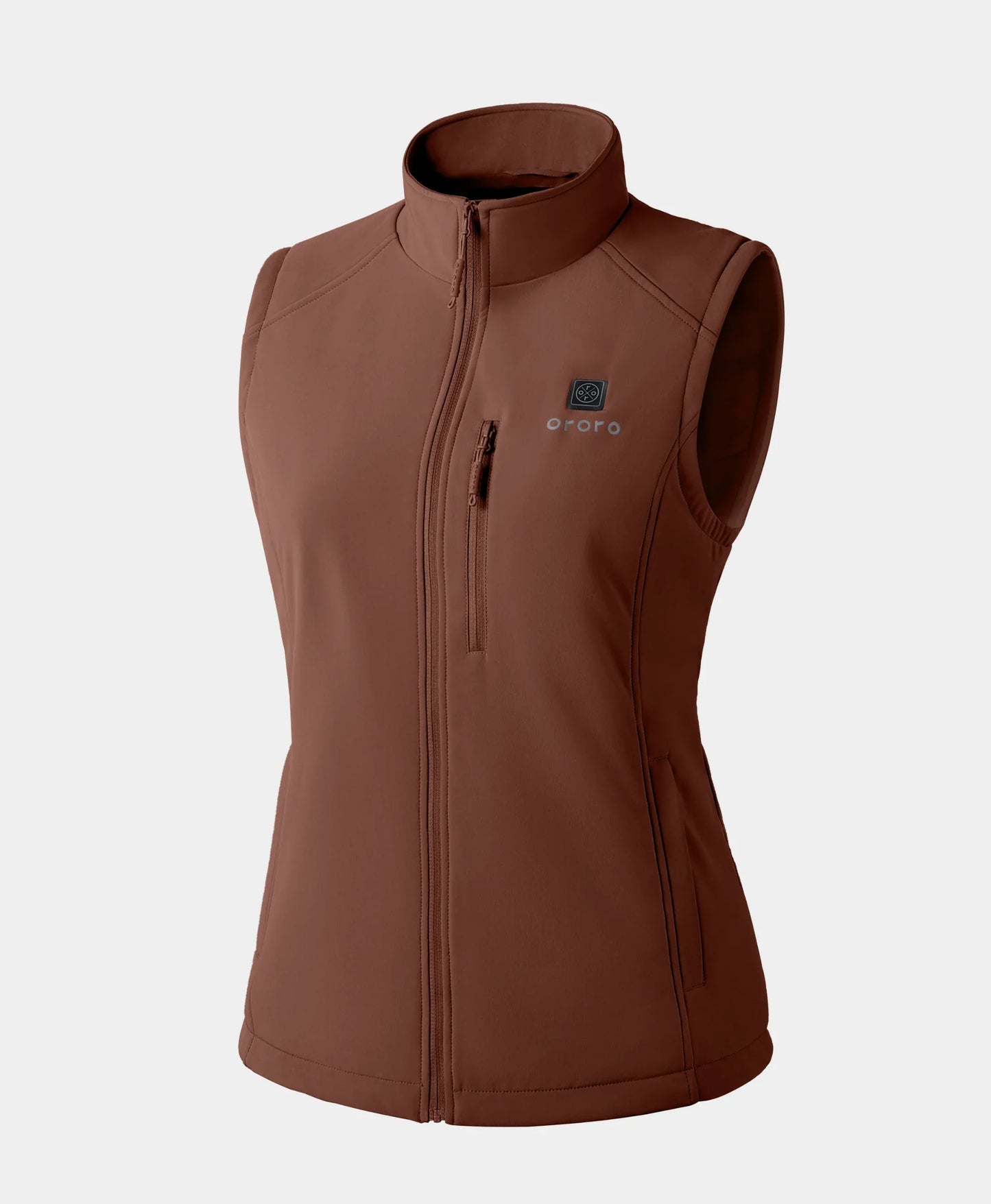 Women's Heated Softshell Vest Brown