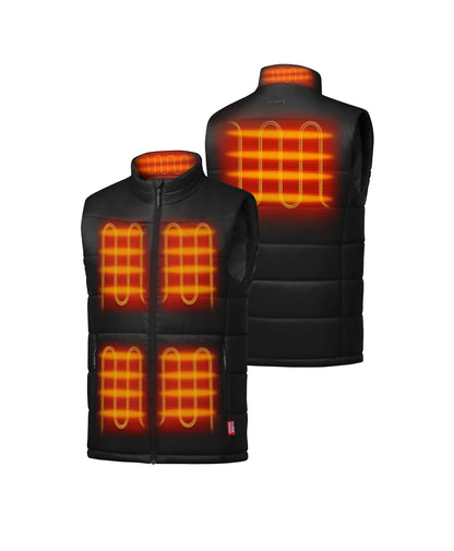 6 Heating zones: Left & Right Pockets, Left & Right Chest, Mid-back, Collar