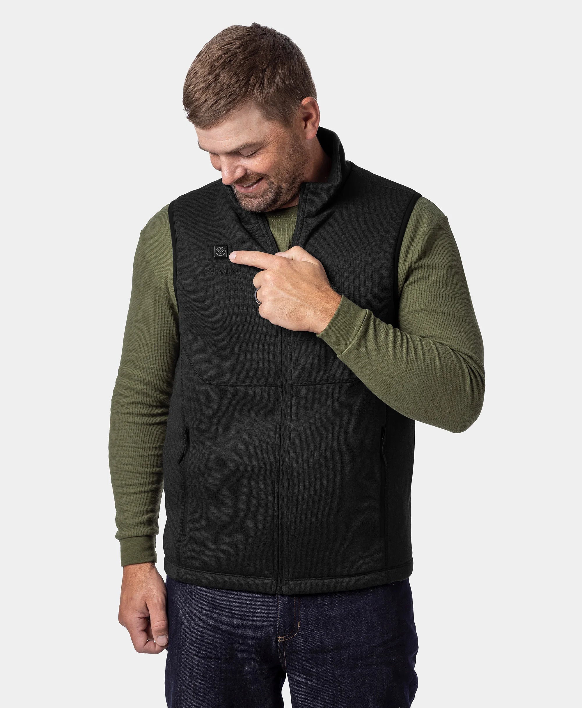Augusta Tournament Men's 4-Zone Heated Sweater Fleece Vest, Thumbnail 15