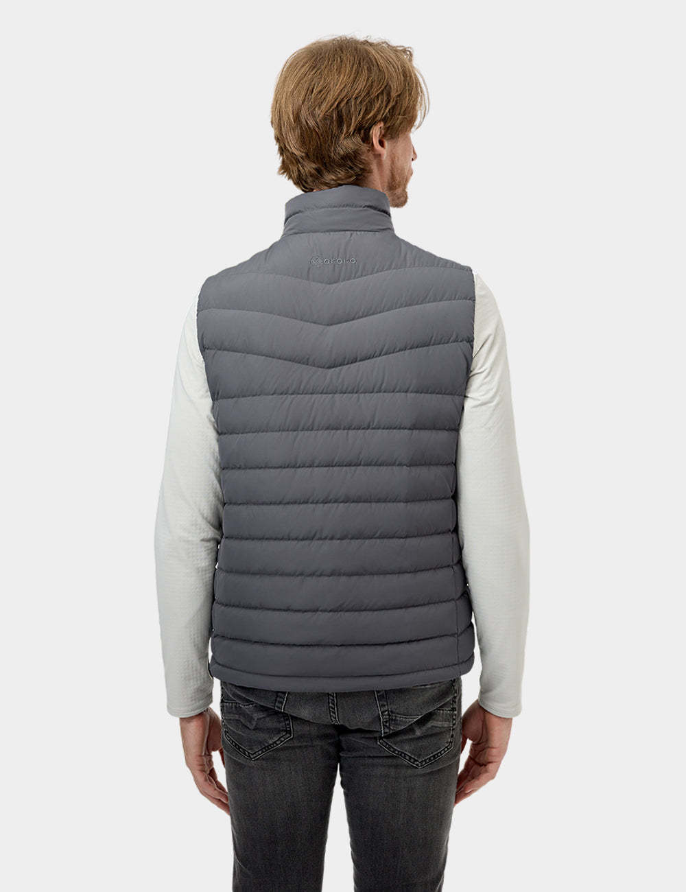 Men's Heated Lightweight Down Vest - Black / Gray, Thumbnail 19