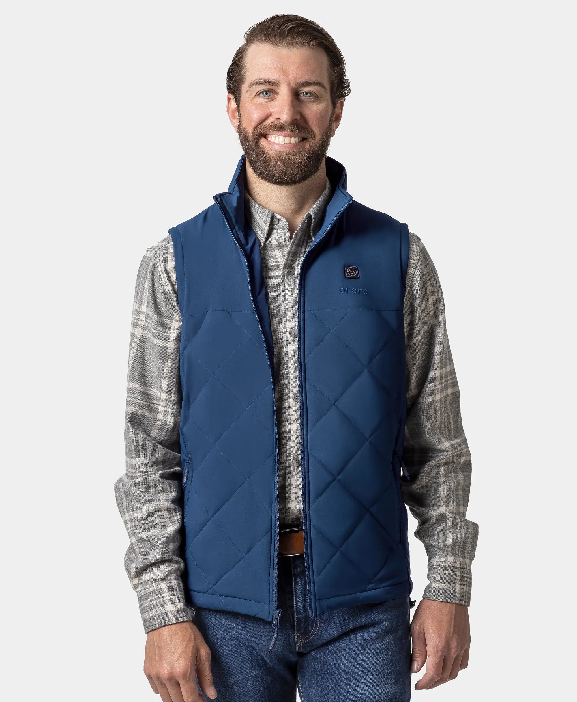 Final Sale - Men's Heated Quilted Vest (Blue/Green), Thumbnail 3