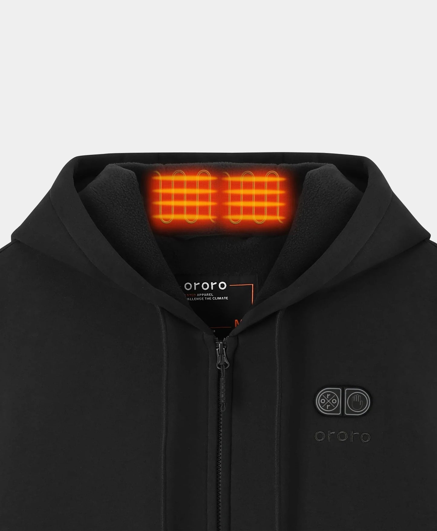 Close-up of SureWarm? Unisex 6-Zone Fleece Heated Hoodie heated collar