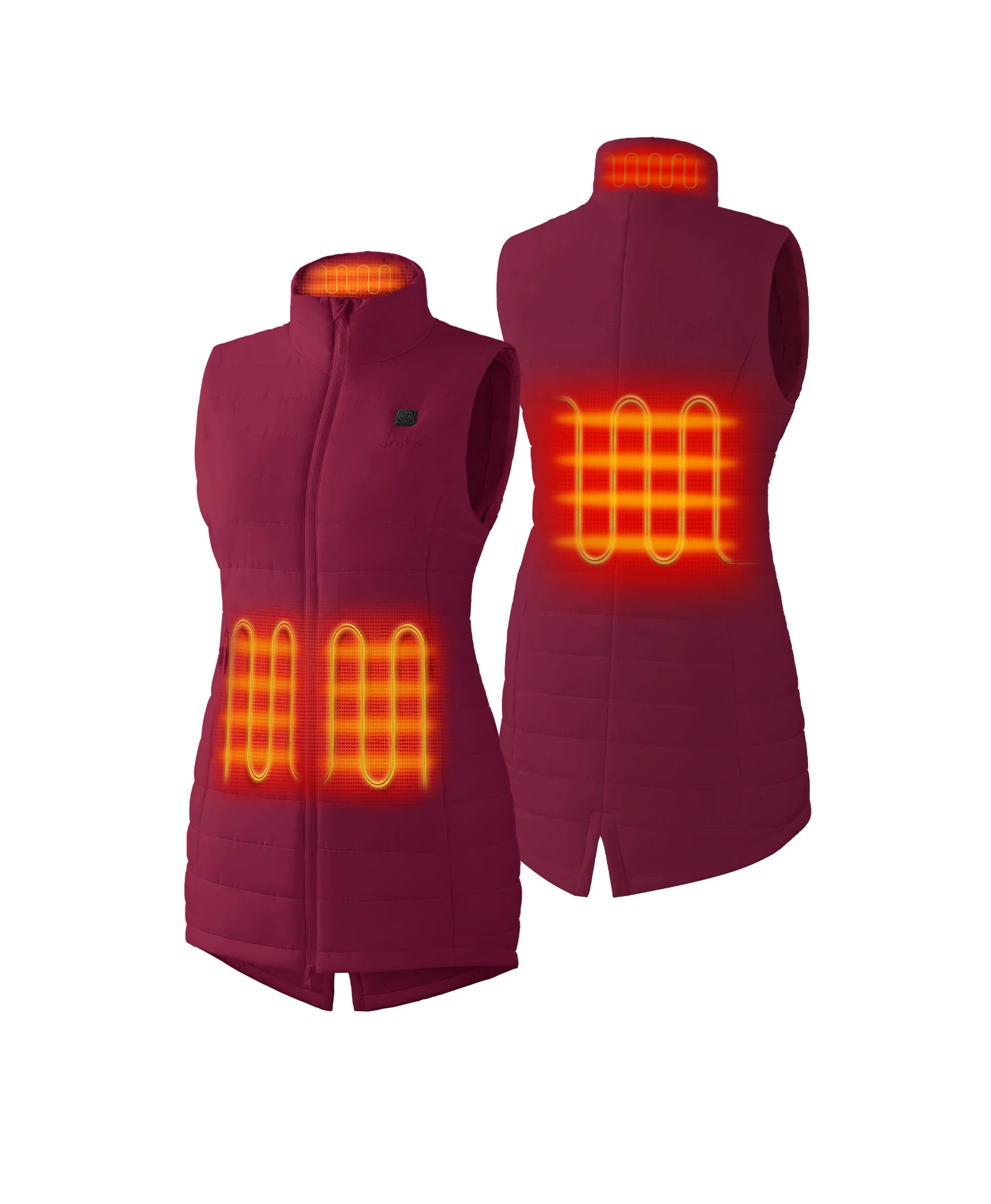 "Tribeca" Women's Heated Long Puffer Vest - New Colors, Thumbnail 28